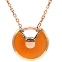 カルティエ Cartier アミュレット ドゥ カルティエ XS オレンジ×ピンクゴールド K18PG ダイヤモンド カーネリアン ネックレス PG Au750 18K ダイヤ カーネリアン タリスマン