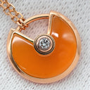カルティエ Cartier アミュレット ドゥ カルティエ XS オレンジ×ピンクゴールド K18PG ダイヤモンド カーネリアン ネックレス PG Au750 18K ダイヤ カーネリアン タリスマン