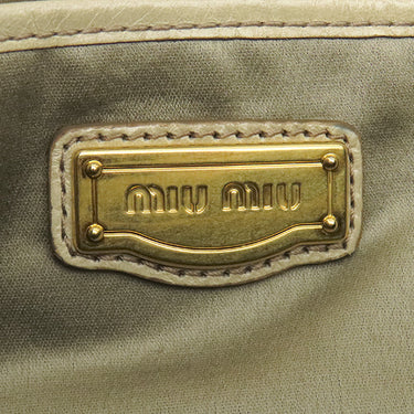 ミュウミュウ MIU MIU ヴィッテロ シャイン トート RN0928 ベージュ レザー 2WAYバッグ ゴールド金具 ハンドバッグ ショルダー