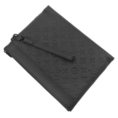 ルイヴィトン LOUIS VUITTON ポシェット トゥ ゴー M81570 ブラック レザー モノグラムシャドウレザー クラッチバッグ マットブラック金具 セカンドバッグ