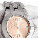 腕時計 パテックフィリップ PATEK PHILIPPE ネプチューン 4880/1A-001 クオーツ レディース サーモン ピンク デイト ローマン ドット