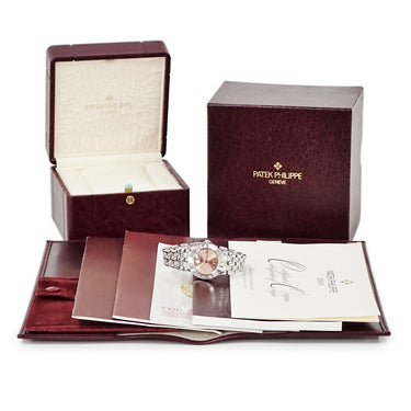 腕時計 パテックフィリップ PATEK PHILIPPE ネプチューン 4880/1A-001 クオーツ レディース サーモン ピンク デイト ローマン ドット