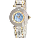 腕時計 ジャガールクルト JAEGER LECOULTRE ランデヴー 421.5.09 クオーツ レディース 純正ダイヤ ブルー シェル 回転ベゼル ランデブー