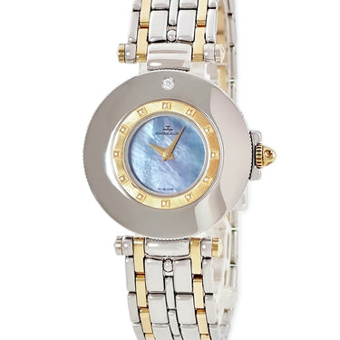 腕時計 ジャガールクルト JAEGER LECOULTRE ランデヴー 421.5.09 クオーツ レディース 純正ダイヤ ブルー シェル 回転ベゼル ランデブー