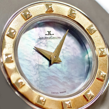 腕時計 ジャガールクルト JAEGER LECOULTRE ランデヴー 421.5.09 クオーツ レディース 純正ダイヤ ブルー シェル 回転ベゼル ランデブー