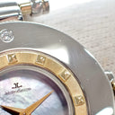 腕時計 ジャガールクルト JAEGER LECOULTRE ランデヴー 421.5.09 クオーツ レディース 純正ダイヤ ブルー シェル 回転ベゼル ランデブー