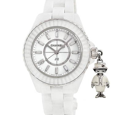 腕時計 シャネル CHANEL J12 マドモアゼル アクテ II 33mm H6478 クオーツ レディース K18WG×セラミック 純正ダイヤ 白 限定
