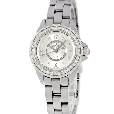 腕時計 シャネル CHANEL J12 クロマティック H3402 クオーツ レディース 純正ダイヤ チタンセラミック シルバー サンレイ