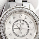 腕時計 シャネル CHANEL J12 クロマティック H3402 クオーツ レディース 純正ダイヤ チタンセラミック シルバー サンレイ