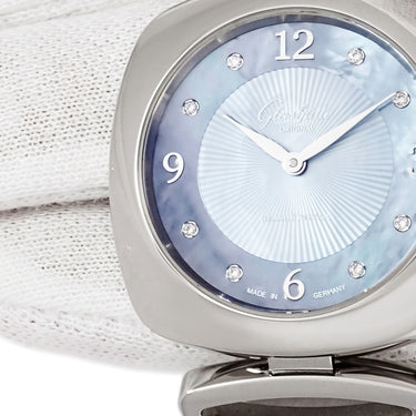 腕時計 グラスヒュッテ オリジナル GLASHUTTE ORIGINAL パボニーナ 1-03-02-06-12-14 クオーツ レディース 純正ダイヤ ブルー シェル アラビア