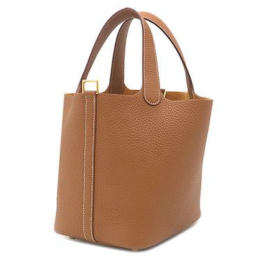 エルメス HERMES ピコタンロック 18 PM ゴールド トリヨンクレマンス ハンドバッグ ゴールド金具 新品 未使用 茶 2026年製