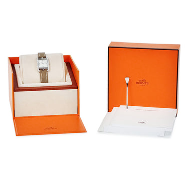 腕時計 エルメス HERMES ケープコッド PM CC1.232 CC1.232.290/SW18-I クオーツ レディース 純正ダイヤ ホワイト シェル スクエア
