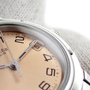 腕時計 エルメス HERMES クリッパー CL4.210 CL4.210.431/3758 クオーツ レディース サーモン ピンク オレンジ デイト アラビア