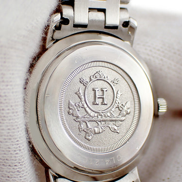腕時計 エルメス HERMES クリッパー CL4.210 CL4.210.431/3758 クオーツ レディース サーモン ピンク オレンジ デイト アラビア