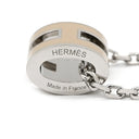 エルメス HERMES ポップアッシュ ミニ ペンダント マロングラッセ×シルバー メタル ラッカー ネックレス 薄茶 Hモチーフ 新品 未使用