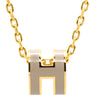 エルメス HERMES ポップアッシュ ミニ ペンダント マロングラッセ×ゴールド GP ラッカー ネックレス 薄茶 Hモチーフ 新品 未使用