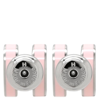 エルメス HERMES ポップアッシュ Hピアス ミニ ローズドラジェ×シルバー GP エナメル ピアス 新品 未使用 ポップH Hモチーフ PG RG