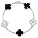 ヴァンクリーフアーペル Van Cleef & Arpels ヴィンテージ アルハンブラ 5モチーフ ダイヤ VCARP2R900 ブラック×ホワイトゴールド K18WG オニキス ダイヤモンド ブレスレット 750WG 18K