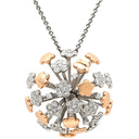 キメント CHIMENTO フラワーモチーフ ダイヤ ペンダント ピンクゴールド×ホワイトゴールド K18PG K18WG ネックレス 18K 750 PG WG ドーム型