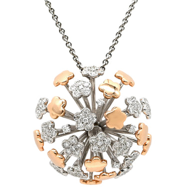 キメント CHIMENTO フラワーモチーフ ダイヤ ペンダント ピンクゴールド×ホワイトゴールド K18PG K18WG ネックレス 18K 750 PG WG ドーム型