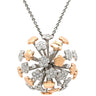 キメント CHIMENTO フラワーモチーフ ダイヤ ペンダント ピンクゴールド×ホワイトゴールド K18PG K18WG ネックレス 18K 750 PG WG ドーム型