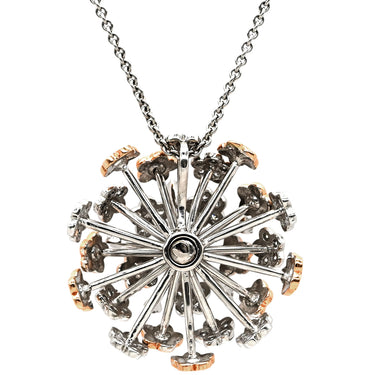 キメント CHIMENTO フラワーモチーフ ダイヤ ペンダント ピンクゴールド×ホワイトゴールド K18PG K18WG ネックレス 18K 750 PG WG ドーム型