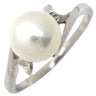 ミキモト MIKIMOTO あこやパール 8.3mm パールホワイトXプラチナシルバー Pt900 パール リング 指輪 真珠 1粒 白 ラウンドシェイプ プラチナ900 17号