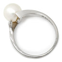 ミキモト MIKIMOTO あこやパール 8.3mm パールホワイトXプラチナシルバー Pt900 パール リング 指輪 真珠 1粒 白 ラウンドシェイプ プラチナ900 17号