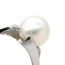 ミキモト MIKIMOTO あこやパール 8.3mm パールホワイトXプラチナシルバー Pt900 パール リング 指輪 真珠 1粒 白 ラウンドシェイプ プラチナ900 17号