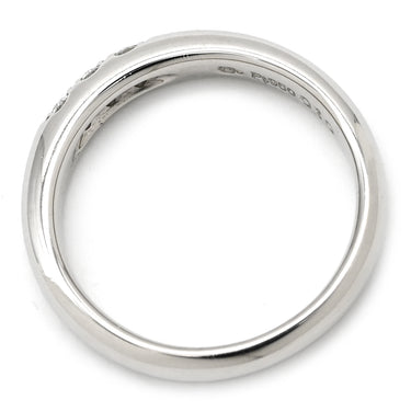 ミキモト MIKIMOTO ダイヤ 0.10ct バンドリング プラチナシルバー Pt950 ダイヤモンド リング 指輪 プラチナ 一文字 3Pダイヤ 甲丸 8号