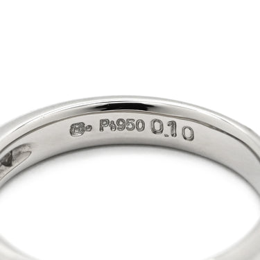 ミキモト MIKIMOTO ダイヤ 0.10ct バンドリング プラチナシルバー Pt950 ダイヤモンド リング 指輪 プラチナ 一文字 3Pダイヤ 甲丸 8号