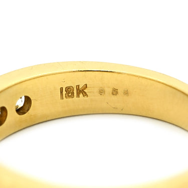 ノンブランド NON BRAND ダイヤ 一文字 イエローゴールド K18YG ダイヤモンド リング 指輪 Au750 18K YG 5P 5石 ラウンドブリリアント 13.5号