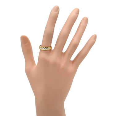 ノンブランド NON BRAND ダイヤ 一文字 イエローゴールド K18YG ダイヤモンド リング 指輪 Au750 18K YG 5P 5石 ラウンドブリリアント 13.5号