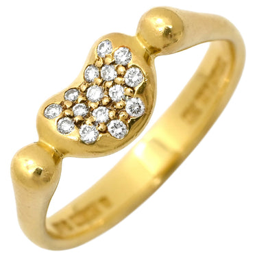 ティファニー Tiffany & Co ビーン パヴェダイヤ イエローゴールド K18YG ダイヤモンド リング 指輪 T＆Co. 18K AU750 YG エルサペレッティ 15石 10号