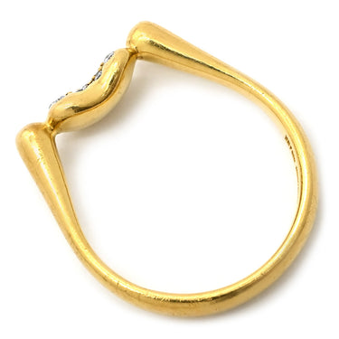 ティファニー Tiffany & Co ビーン パヴェダイヤ イエローゴールド K18YG ダイヤモンド リング 指輪 T＆Co. 18K AU750 YG エルサペレッティ 15石 10号