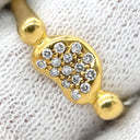 ティファニー Tiffany & Co ビーン パヴェダイヤ イエローゴールド K18YG ダイヤモンド リング 指輪 T＆Co. 18K AU750 YG エルサペレッティ 15石 10号