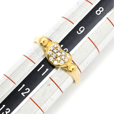 ティファニー Tiffany & Co ビーン パヴェダイヤ イエローゴールド K18YG ダイヤモンド リング 指輪 T＆Co. 18K AU750 YG エルサペレッティ 15石 10号