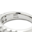 ノンブランド NON BRAND パヴェダイヤ 一文字リング プラチナシルバー Pt900 ダイヤモンド リング 指輪 プラチナ900 2列 20石 ラウンドブリリアント CHRISTIE 11号
