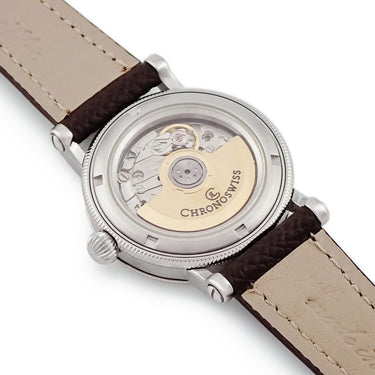 腕時計 クロノスイス CHRONOSWISS カイロス レディ CH2023K 自動巻き レディース OH済 ギョーシェ 青針 デイト アラビア コインエッジ
