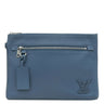 ルイヴィトン LOUIS VUITTON LVアエログラム ポシェット IPAD M81029 ブルー グレインカーフレザー クラッチバッグ シルバー金具 青 クラッチ