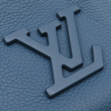 ルイヴィトン LOUIS VUITTON LVアエログラム ポシェット IPAD M81029 ブルー グレインカーフレザー クラッチバッグ シルバー金具 青 クラッチ