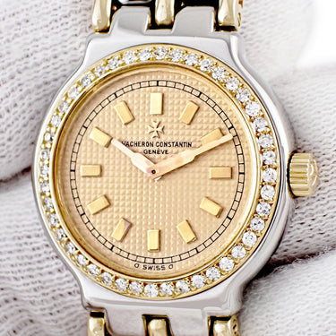 腕時計 ヴァシュロン・コンスタンタン VACHERON CONSTANTIN パトリモニー 15528/261 手巻き レディース OH済 K18YG×SS コンビ 純正ダイヤ