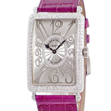 腕時計 フランクミュラー FRANCK MULLER ロングアイランド レリーフ 1000 QZ D CD 1R クオーツ メンズ K18WG無垢 純正ダイヤ 限定