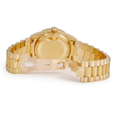 腕時計 ロレックス ROLEX デイデイト 36 18108 93番台 自動巻き メンズ 93番台 K18YG無垢 純正12Pダイヤ バーク仕上げ シャンパン