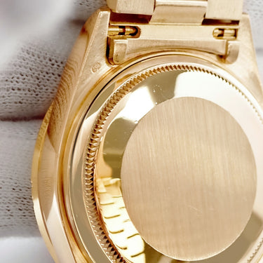 腕時計 ロレックス ROLEX デイデイト 36 18108 93番台 自動巻き メンズ 93番台 K18YG無垢 純正12Pダイヤ バーク仕上げ シャンパン