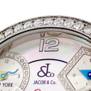 腕時計 ジェイコブ JACOB&CO 5タイムゾーン 47mm クオーツ メンズ 純正ダイヤ ホワイト シェル GMT デイト アラビア