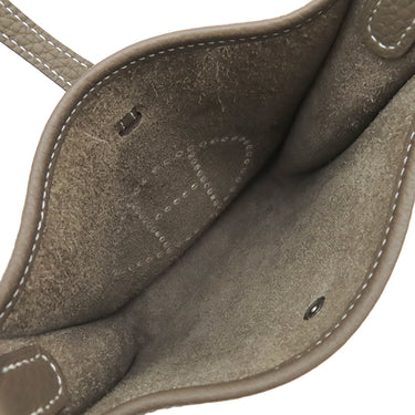 エルメス HERMES エヴリン TPM 16 ロング アマゾン エトゥープ×ブルーインディゴ トリヨンクレマンス ショルダーバッグ シルバー金具 グレージュ 紺 エブリン