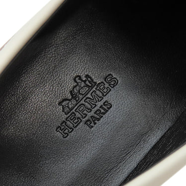 エルメス HERMES デスタン H212114Z ベージュ×ブラウン カーフ #35 1/2 ローファー シルバー金具 ケリーバックル トリコロール