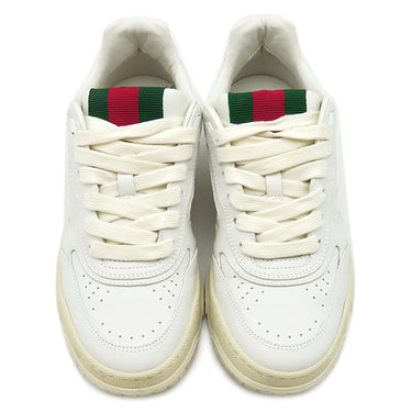 グッチ GUCCI リウェブ レザー スニーカー 785728 ホワイト レザー #35 スニーカー 白 シェリーリボン 緑 赤 22cm