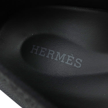 エルメス HERMES バレエシューズ マンタ H261004Z 02350 ブラック ゴム ファブリック #37.5 靴 ニット